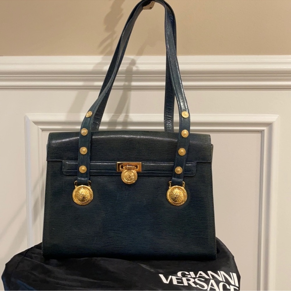 Gianni Versace Medusa leather shoulder bag